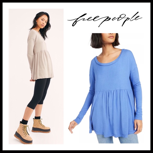 FREE PEOPLE BOHO FLOWY TUNIC TOP TEE A2C - Picture 7 of 16